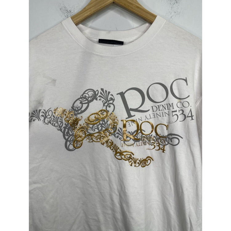 Men’s Roca Wear White Short Sleeve T-Shirt Y2K 2000s Skate Streetwear Sz 3XL