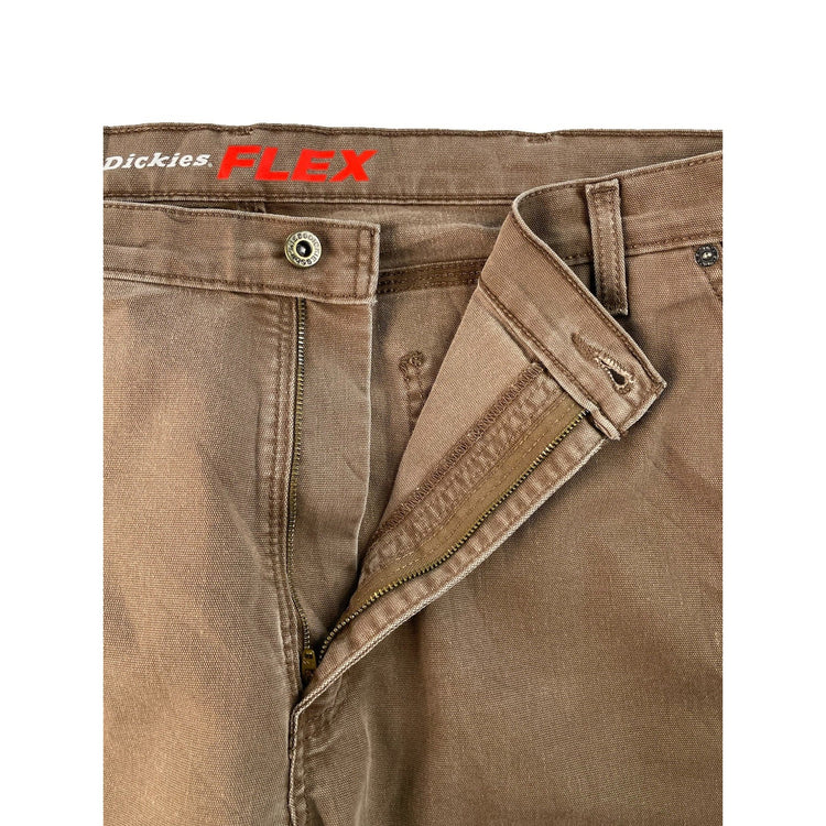 Men's Dickies FLEX Regular Fit Brown Canvas Carpenter Work Pants SIZE 40X32