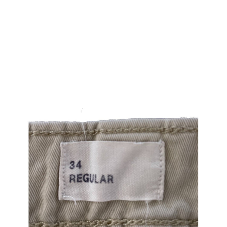 Mens GAP Tan Khaki Cotton Twill Multi Pocket Casual Cargo Shorts SIZE 34