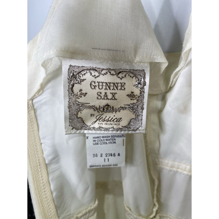 Women’s Vintage 90s Gunne Sax Long Pleated Embroidered Flower Sz 11