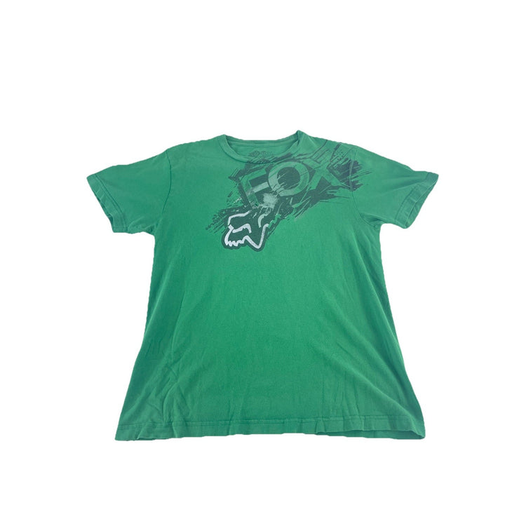 Men's Vintage Fox Racing Graphic T-Shirt Green Size M