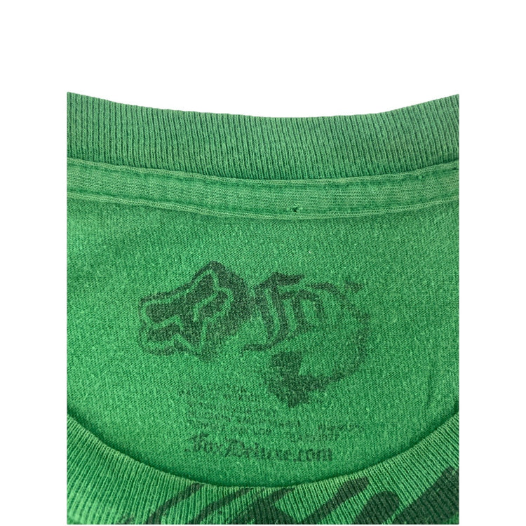 Men's Vintage Fox Racing Graphic T-Shirt Green Size M
