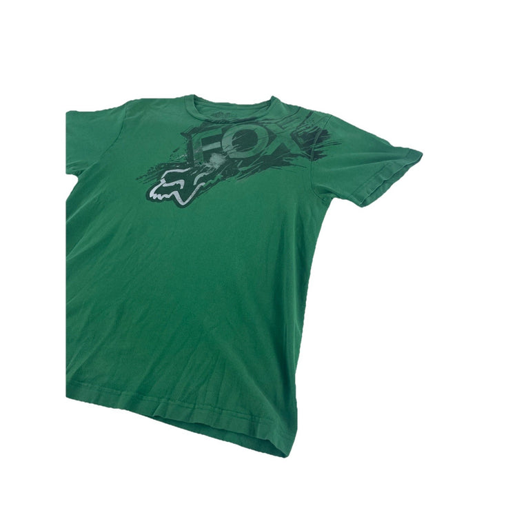 Men's Vintage Fox Racing Graphic T-Shirt Green Size M