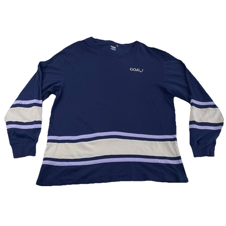 Womens Victoria’s Secret PINK Navy Blue ‘Goal!’ Hockey Shirt Size Large