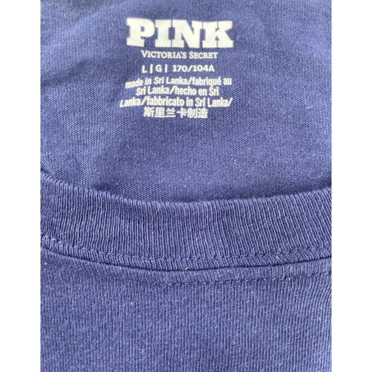 Womens Victoria’s Secret PINK Navy Blue ‘Goal!’ Hockey Shirt Size Large