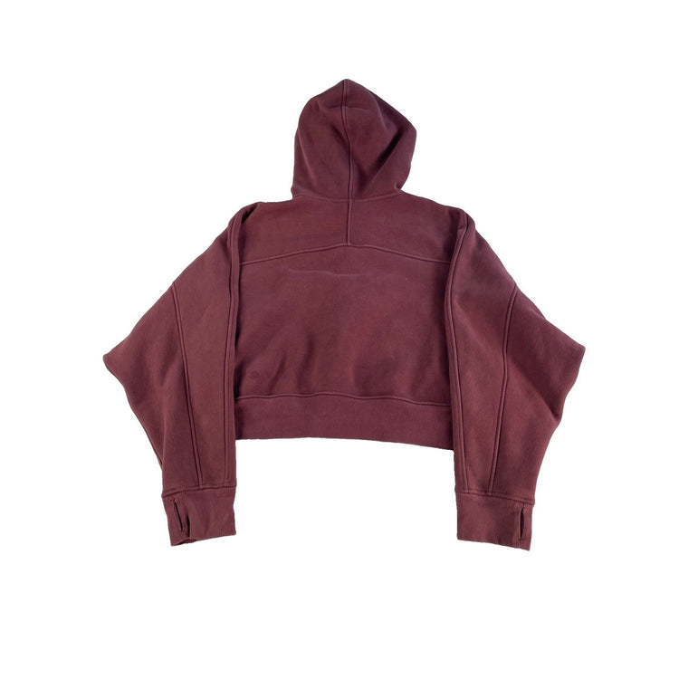 Womens Lululemon Maroon Plum Cropped Scuba Full Zip Hoodie SIZE 10