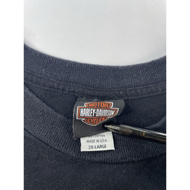 Mens Harley Davidson Motorcycle Basic Black Orlando FL, USA T-Shirt Size 2Xl