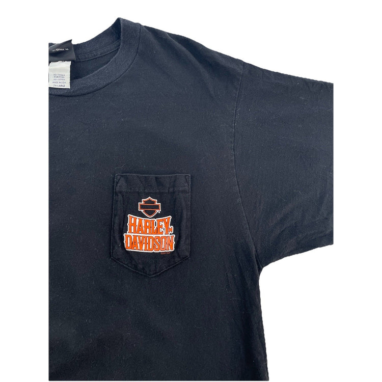 Mens Harley Davidson Motorcycle Basic Black Orlando FL, USA T-Shirt Size 2Xl