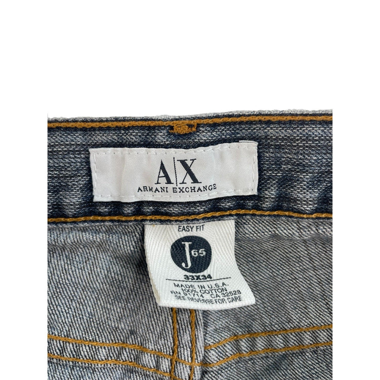 Men's A|X Armani Exchange "Easy Fit" J65 Blue Jeans Size 33x34