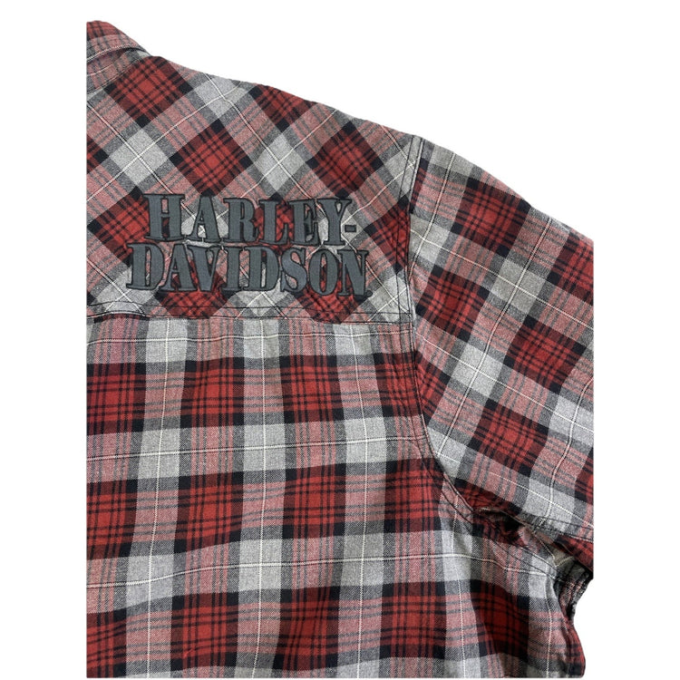 Mens Harley Davidson Multicolor Longsleeve Plaid Flannel Shirt Size 4XL