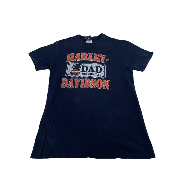 Men's Harley-Davidson Kingwood TX “#1 DAD” Black Graphic T-Shirt Size Medium