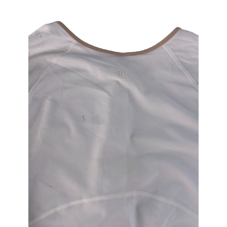 Women's Lululemon Athletica White Long-Sleeve Quarter-Zip Athletic Top Size 10