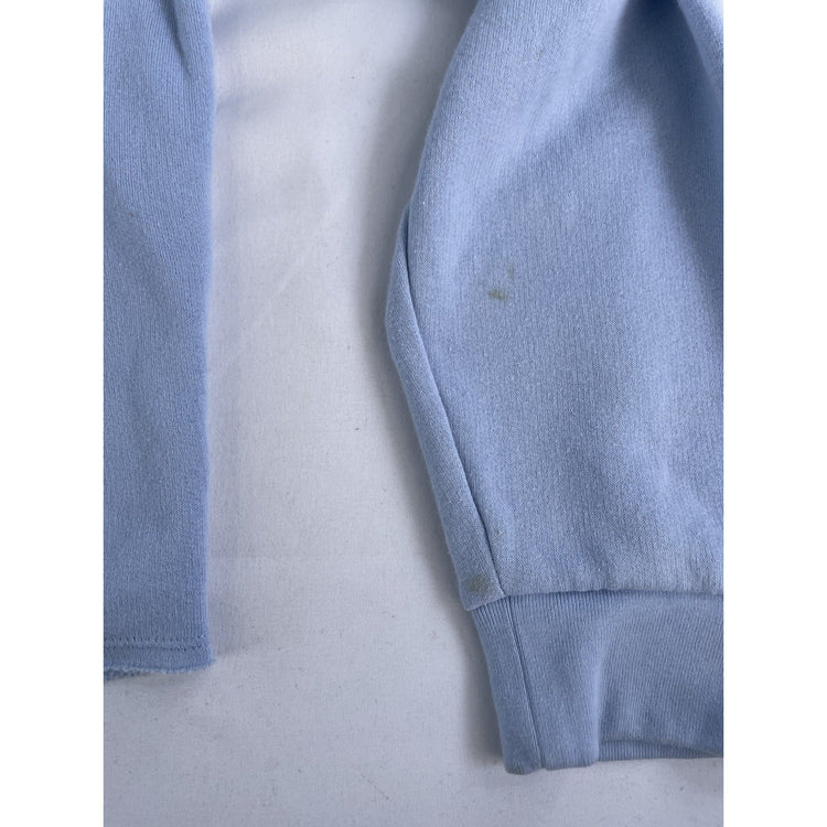 Womens Victoria's Secret PINK Light Blue Cropped Graphic Hoodie Size L