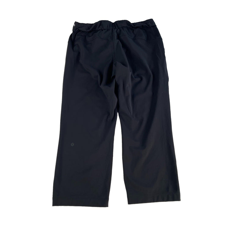 Womens Lululemon Black Solid High Rise Stretch Drawstring Cropped Pants SIZE L