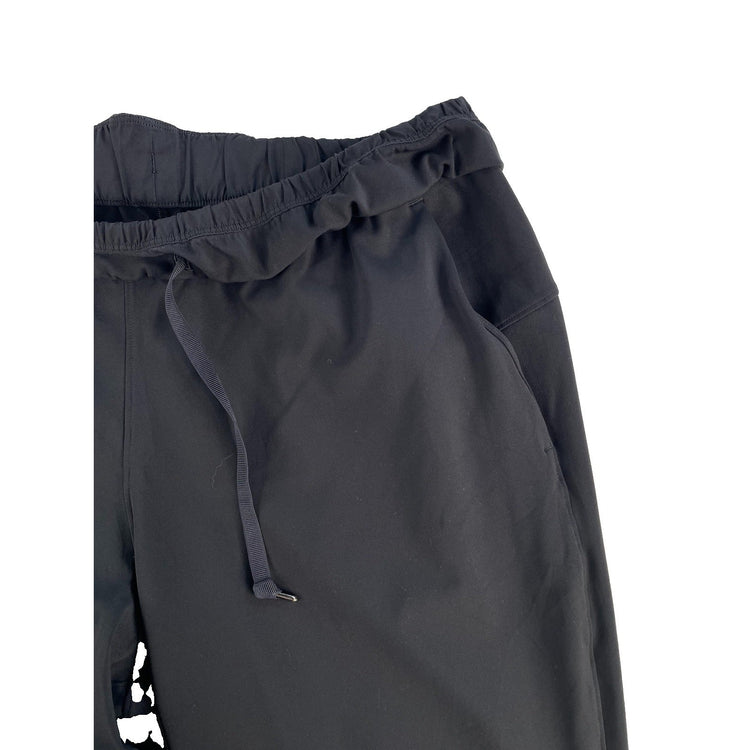 Womens Lululemon Black Solid High Rise Stretch Drawstring Cropped Pants SIZE L