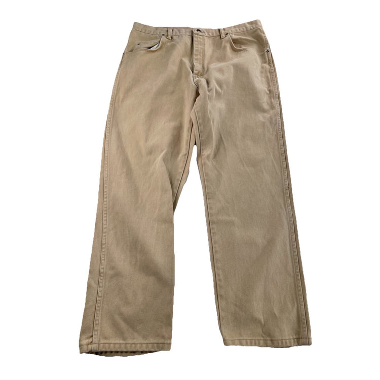 Men’s Wrangler Rugged Wear Tan Relaxed Loose/Baggy Khaki-Jeans Size 40x32