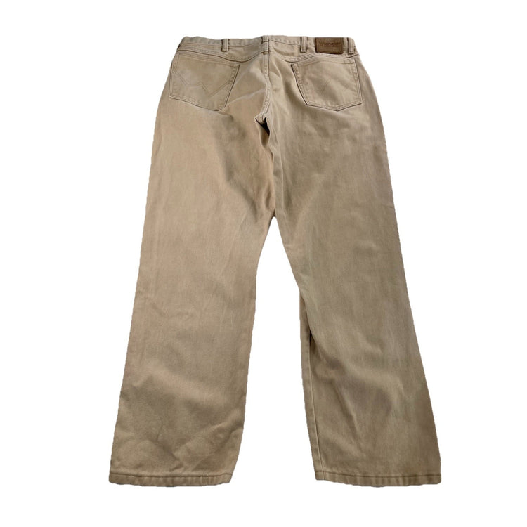 Men’s Wrangler Rugged Wear Tan Relaxed Loose/Baggy Khaki-Jeans Size 40x32
