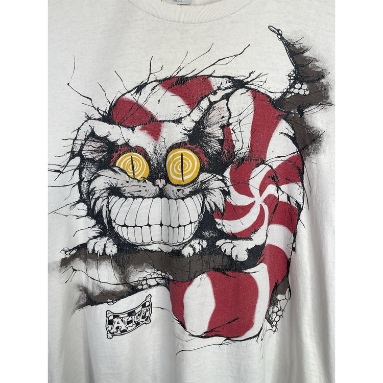 Vintage ALICE IN WONDERLAND Cheshire Cat T Shirt Andazia 2 Sided Large 1990’s