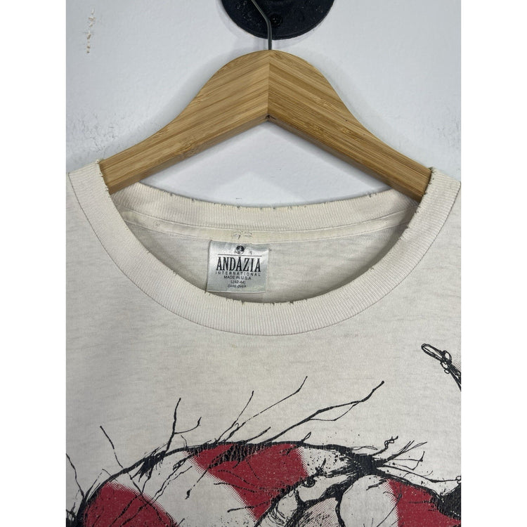 Vintage ALICE IN WONDERLAND Cheshire Cat T Shirt Andazia 2 Sided Large 1990’s