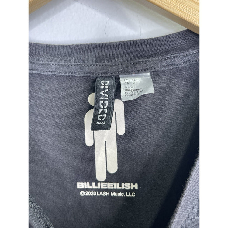 Adult Black Divided By H&M Billie Eilish Happier Than Ever Concert T Shirt Sz M