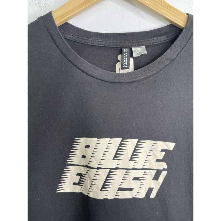 Adult Black Divided By H&M Billie Eilish Happier Than Ever Concert T Shirt Sz M