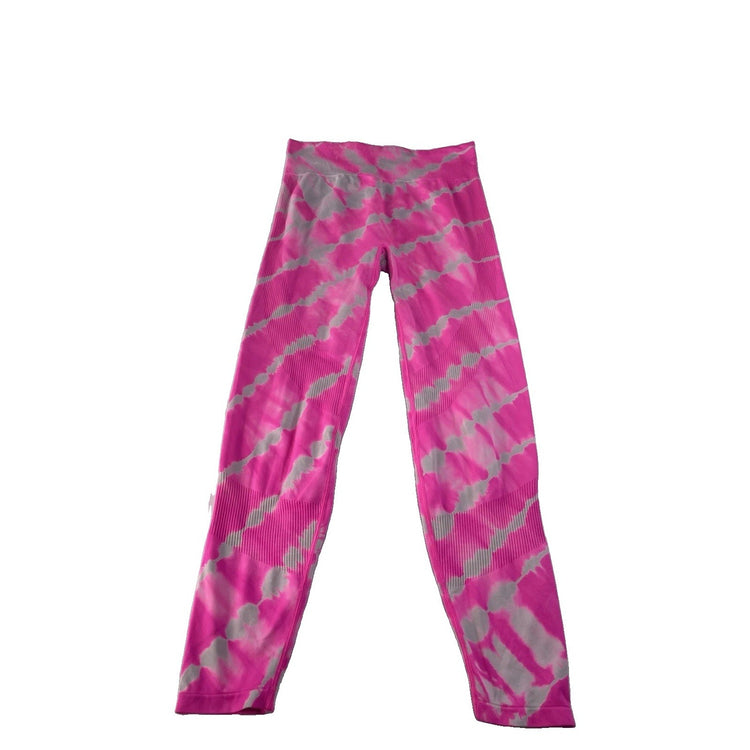 Women’s PINK Victorias Secret Pink & White Tie Dye Seamless Leggings Size Large