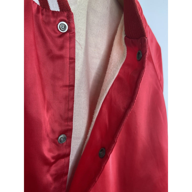 Men’s Vintage Red Alabama Chalk Line Bomber Jacket Fully Lined Sz Large