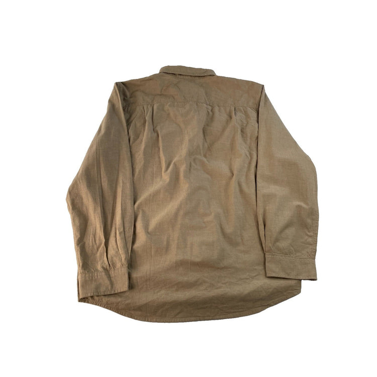 Men's Carhartt Loose Fit Long Sleeve Button-Down Shirt Tan Size L