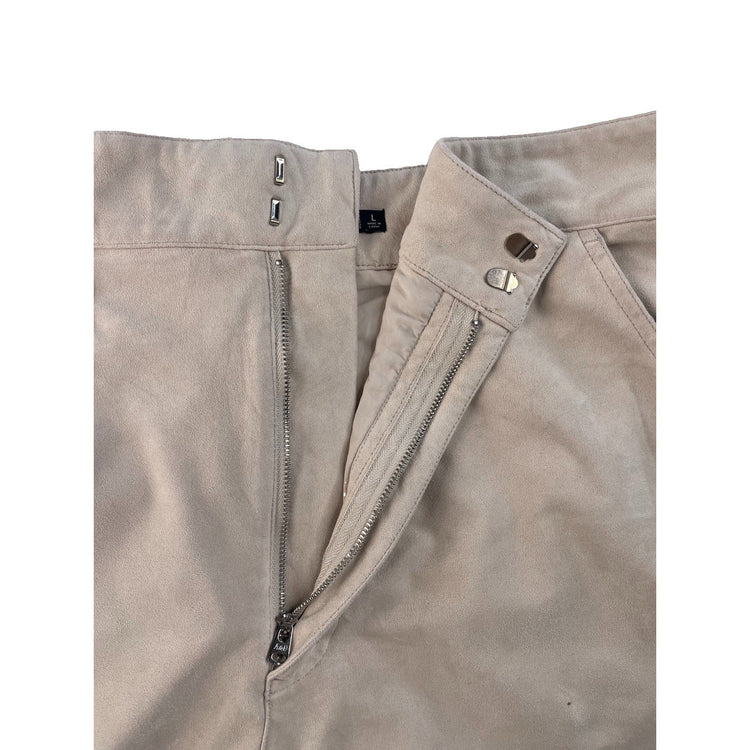 Womens Abercrombie & Fitch Beige Suede-Feel High Rise Shorts Size L