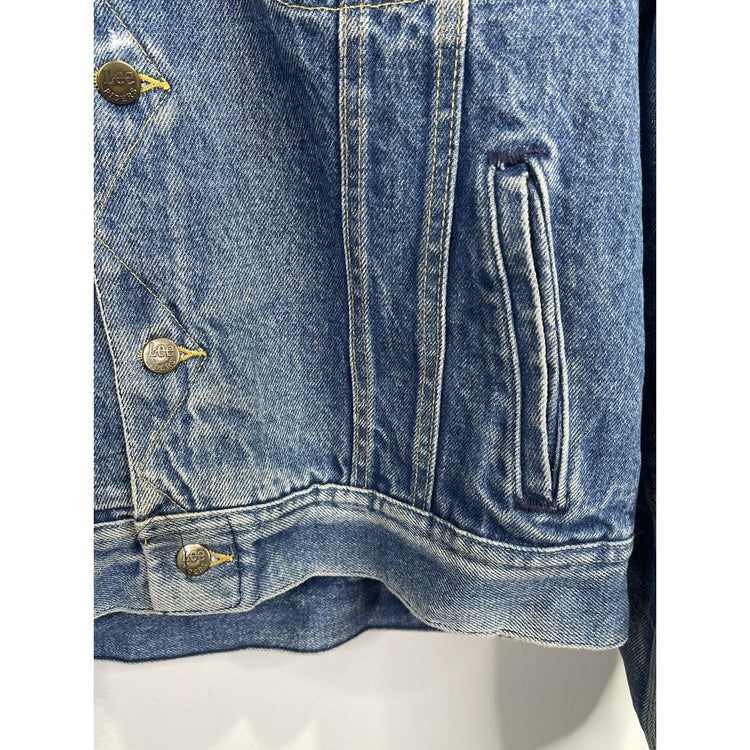 Vintage 60s Lee Riders Blue Denim Trucker Cotton Lined Men’s Jacket Size XL