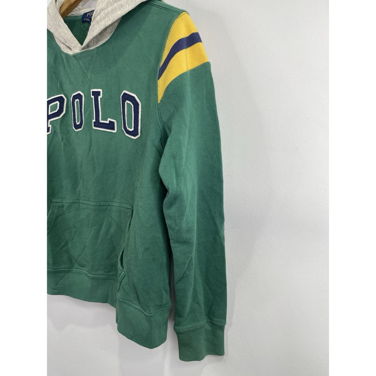 Polo Ralph Lauren Green Hoodie with Yellow Stripe Accents Size Youth L 14/16