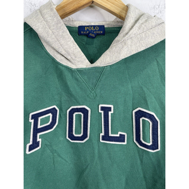 Polo Ralph Lauren Green Hoodie with Yellow Stripe Accents Size Youth L 14/16