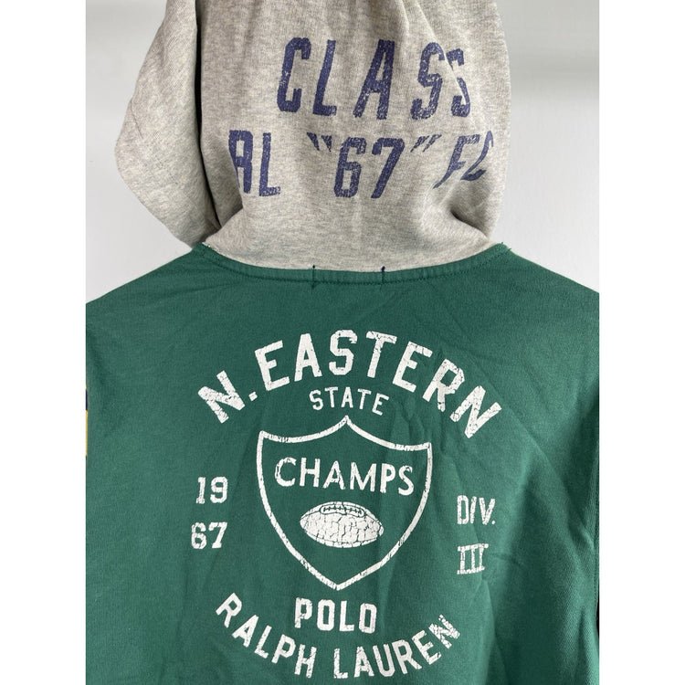 Polo Ralph Lauren Green Hoodie with Yellow Stripe Accents Size Youth L 14/16