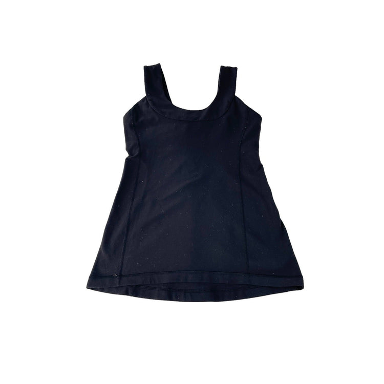 Womens Lululemon Black Scoop Neck Built In Bra Athletic Gym Tank Top Size 6
