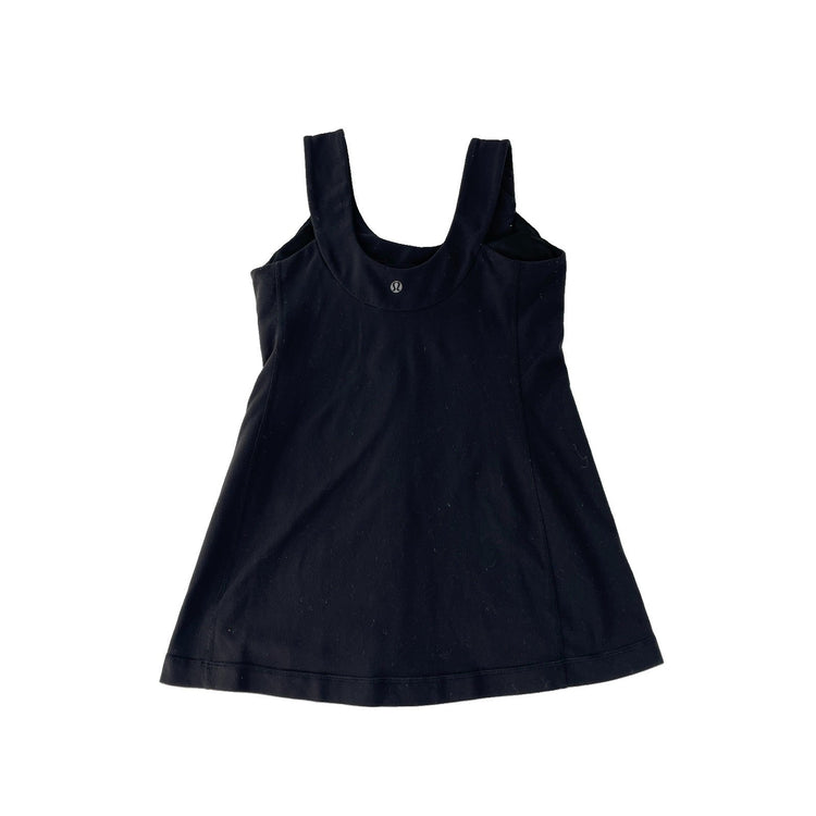 Womens Lululemon Black Scoop Neck Built In Bra Athletic Gym Tank Top Size 6