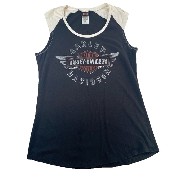 Mens Harley Davidson Motorcycle Black&White Tank Top Size L