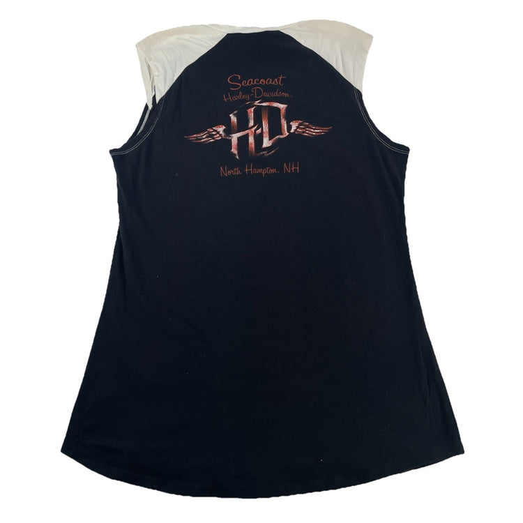 Mens Harley Davidson Motorcycle Black&White Tank Top Size L
