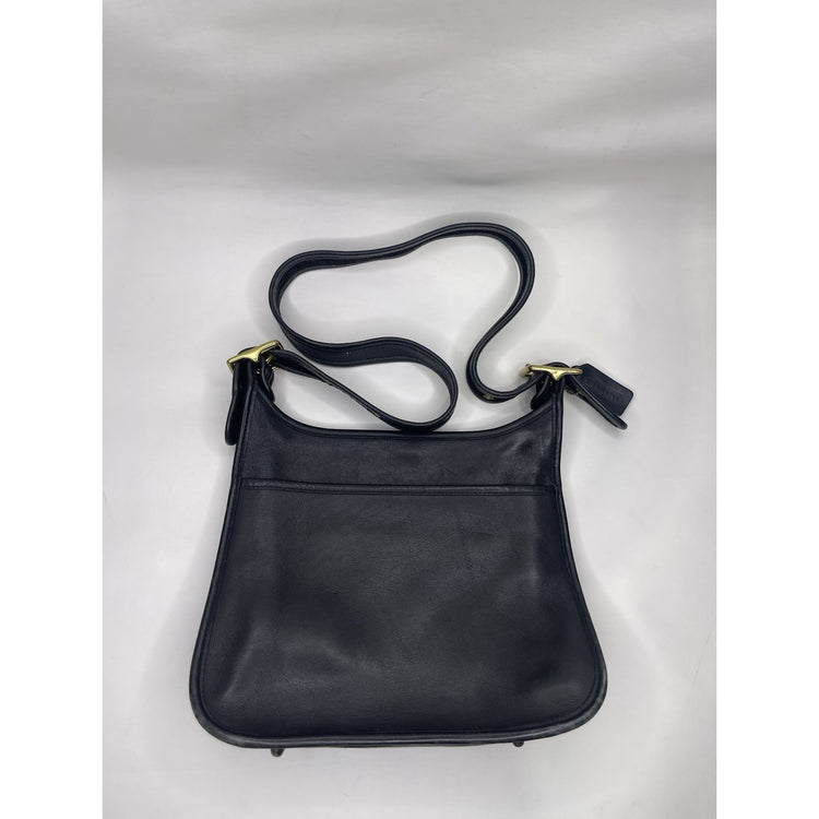 Leather Coach Purse #9966 Vintage Made In USA Black Shoulder Bag Unlined