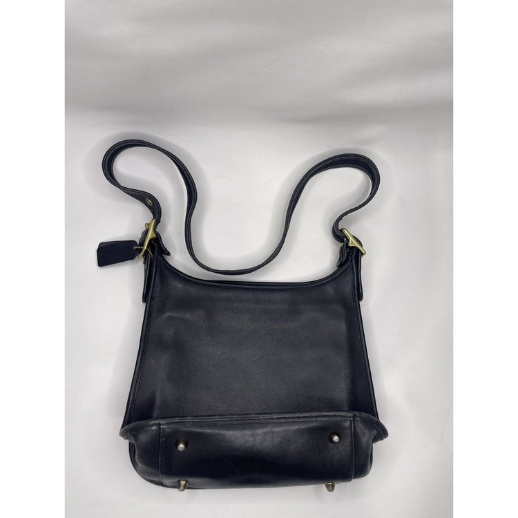 Leather Coach Purse #9966 Vintage Made In USA Black Shoulder Bag Unlined