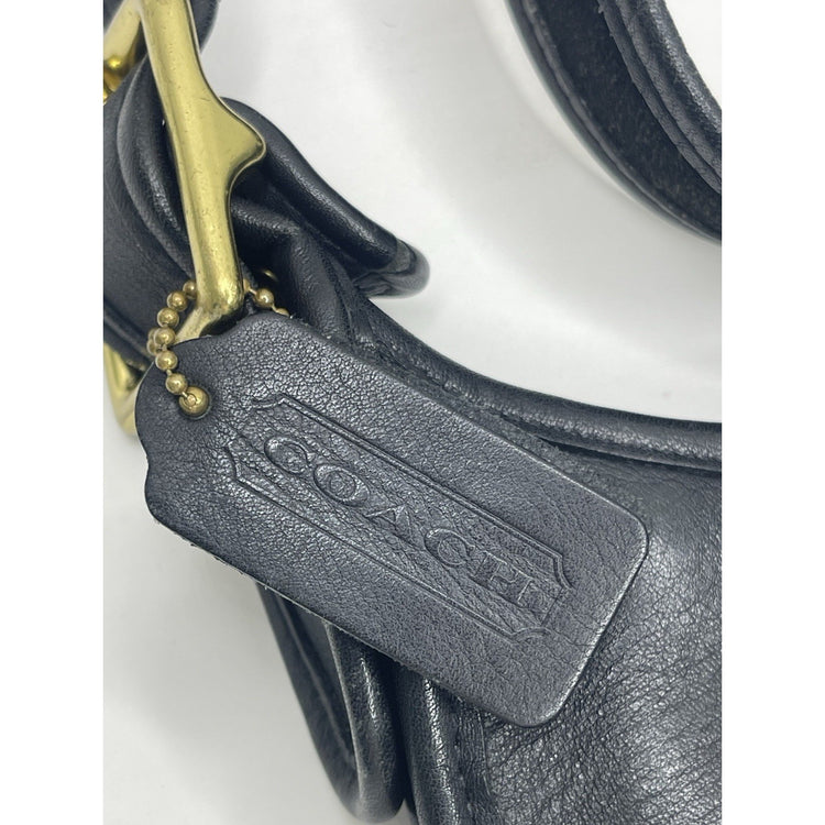 Leather Coach Purse #9966 Vintage Made In USA Black Shoulder Bag Unlined