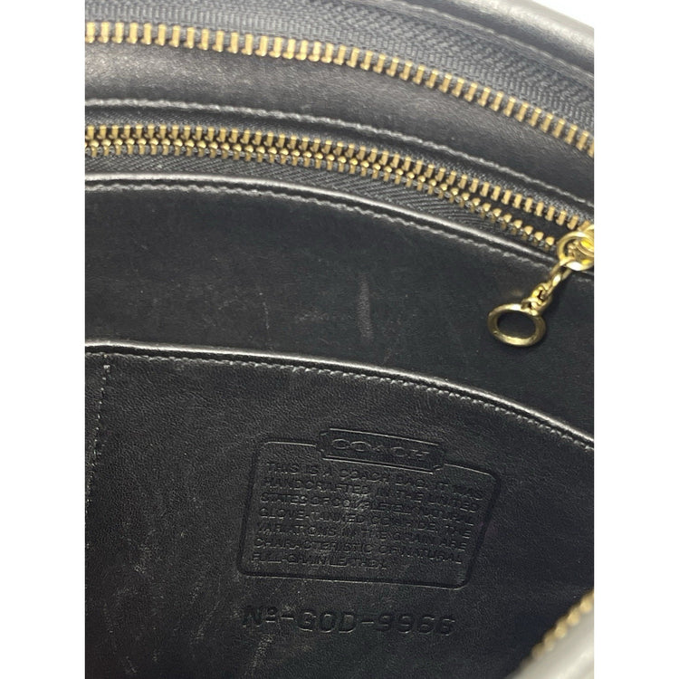 Leather Coach Purse #9966 Vintage Made In USA Black Shoulder Bag Unlined
