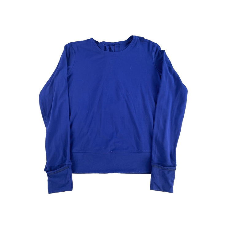 Womens Lululemon Royal Blue Pleated Back Yogi Everyday Shirt SIZE 6