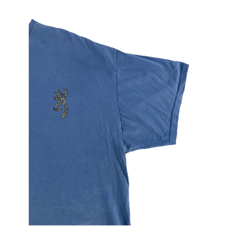 Mens Browning Buckmark Logo Blue Tee Size 2xl