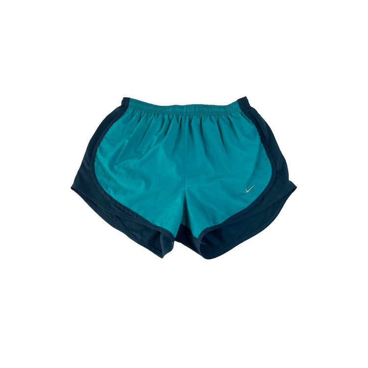 Women's Nike Dri-FIT Teal and Dark Blue Athletic Shorts, Size S