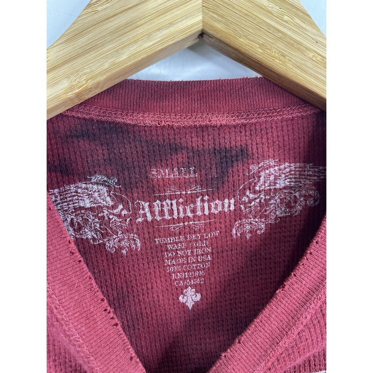 Men’s Vintage Y2K Affliction Red & Black Wings All Over Print Sz Small