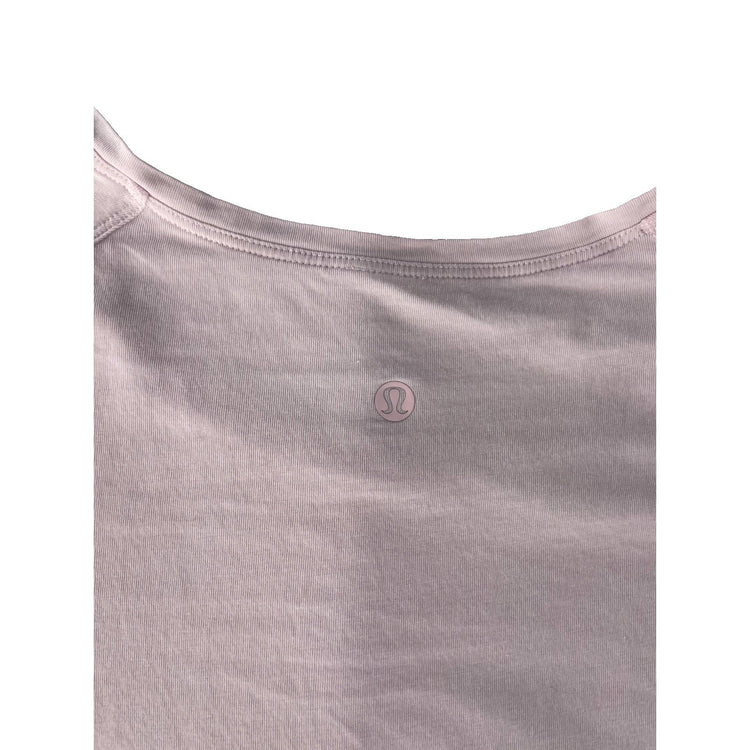 Womens Lululemon Light Pink Back in Action Pima Cotton Slouchy T-Shirt Size XL