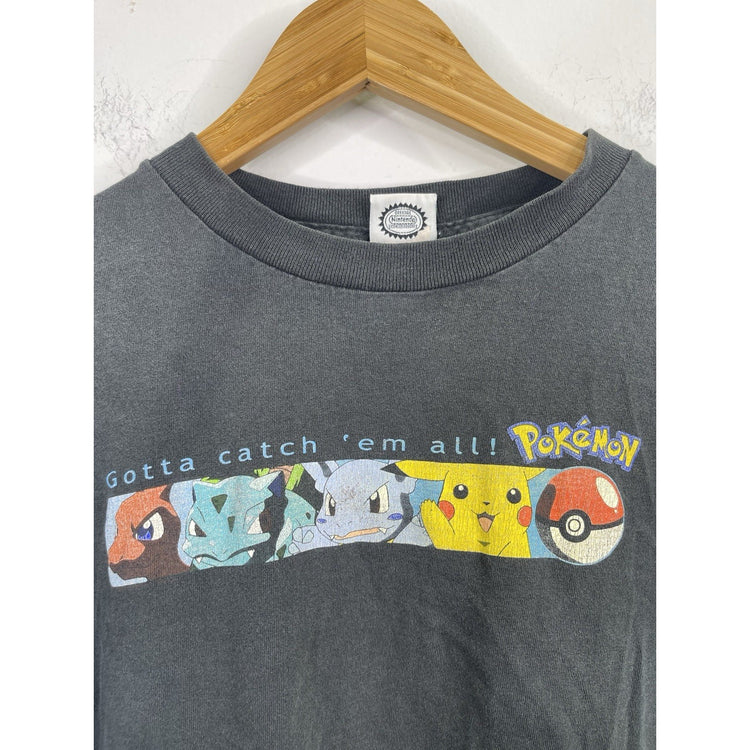 Men’s Vintage ‘Gotta Catch ‘em All’ Pokemon 90s Anime T-shirt Nintendo Sz M