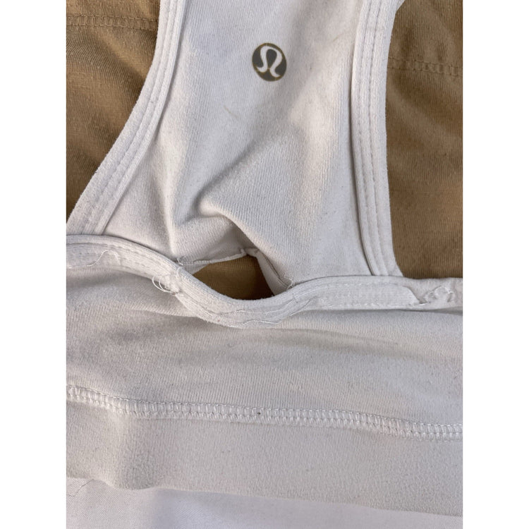 Women's Lululemon White Wrap-Front Racerback Sports Bra Size 4