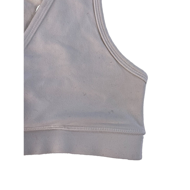 Women's Lululemon White Wrap-Front Racerback Sports Bra Size 4