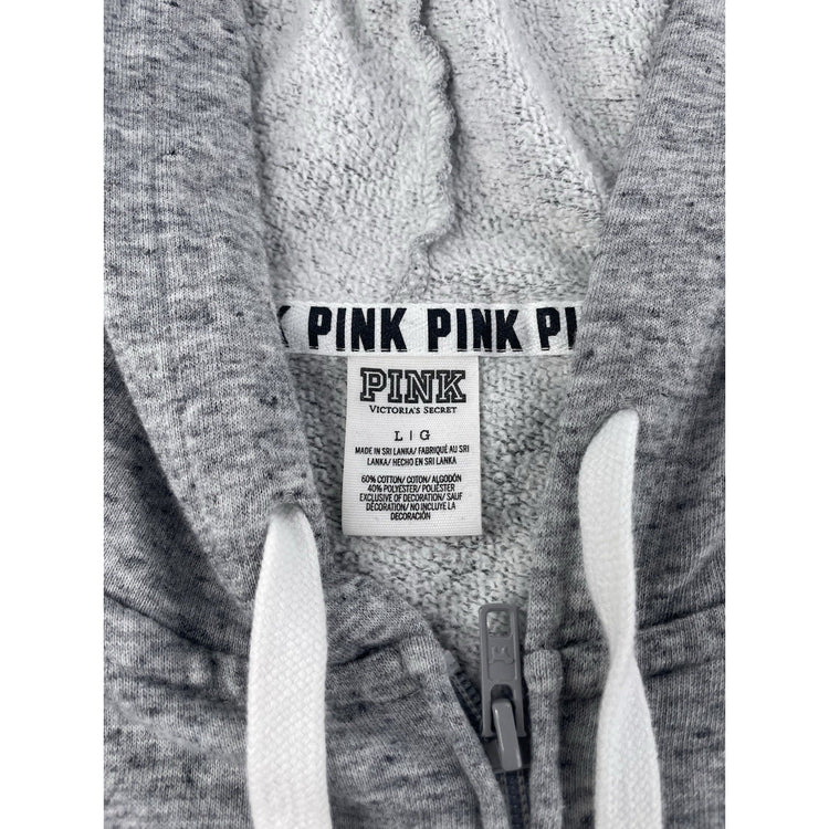 Womens Victoria’s Secret PINK Grey Zip Up Jacket Size Large